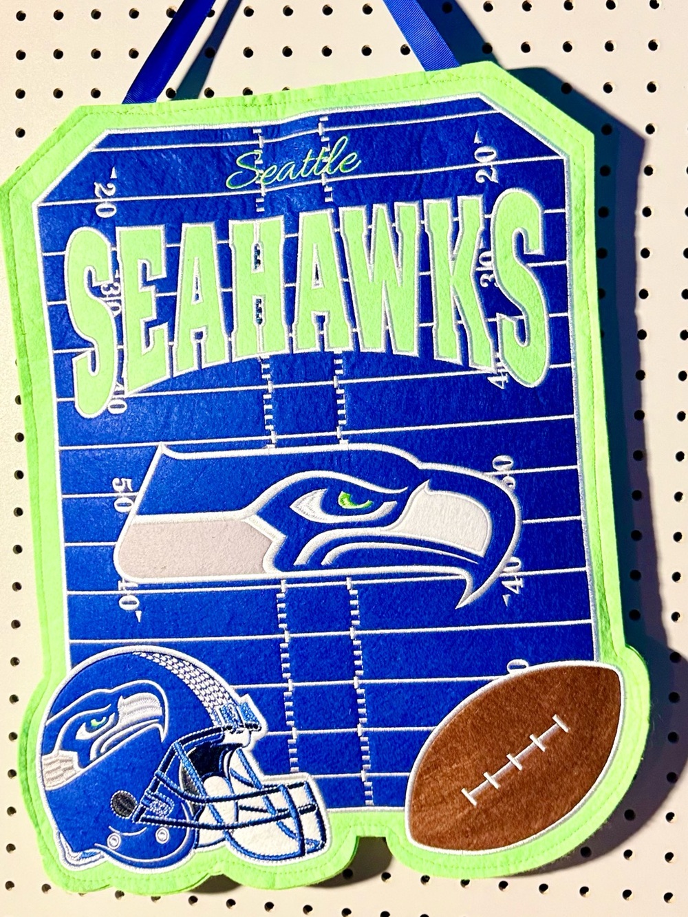 Seattle Seahawks Felt Door Hanger Sign Handcrafted